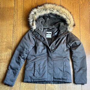Abercrombie & Fitch Deep Brown Fur-Trimmed Ski Jacket